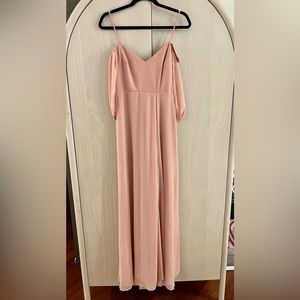 Birdy Grey Devin Convertible Dress in Dusty Rose with side slit. Size XS